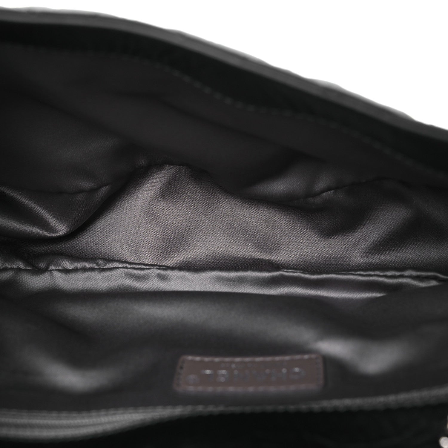 Glazed Calfskin Quilted CC Single Flap Black