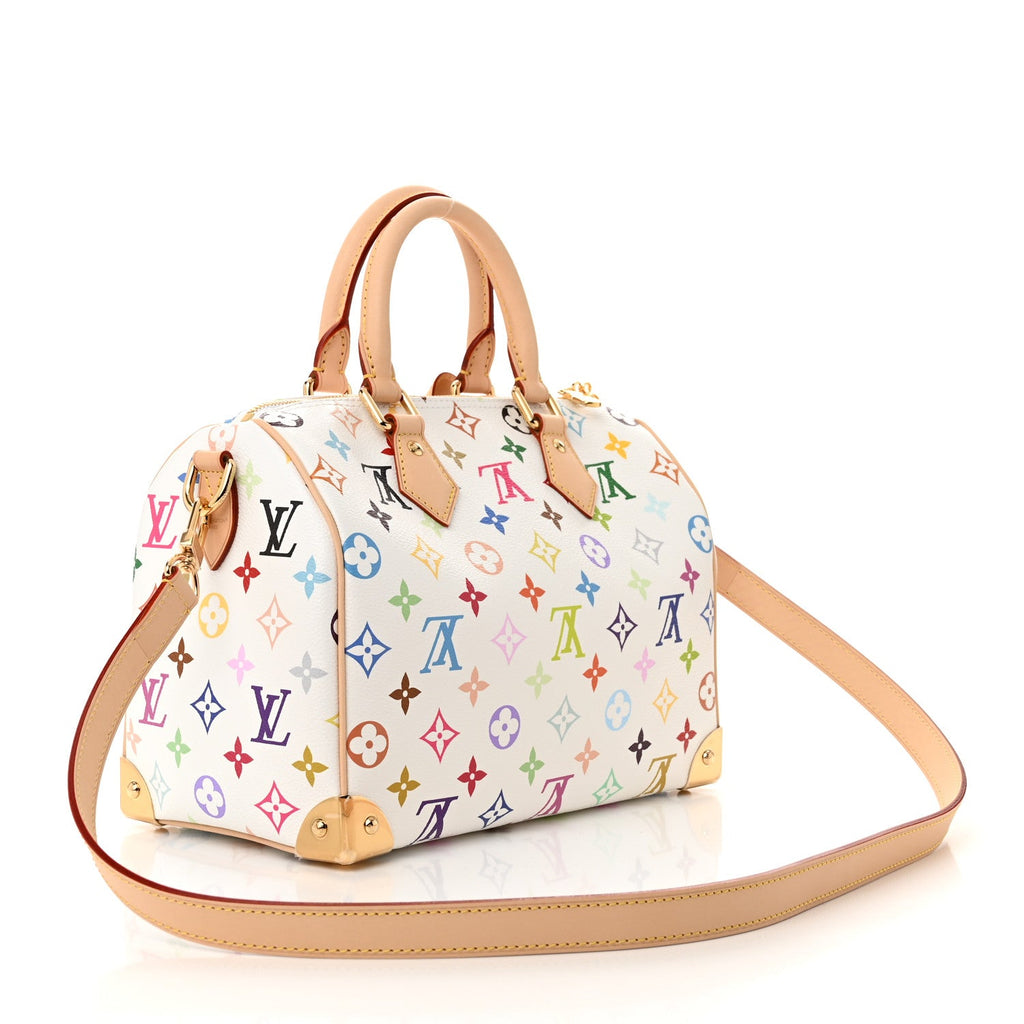 LV X TM Monogram Multicolor Speedy Bandouliere 25 White