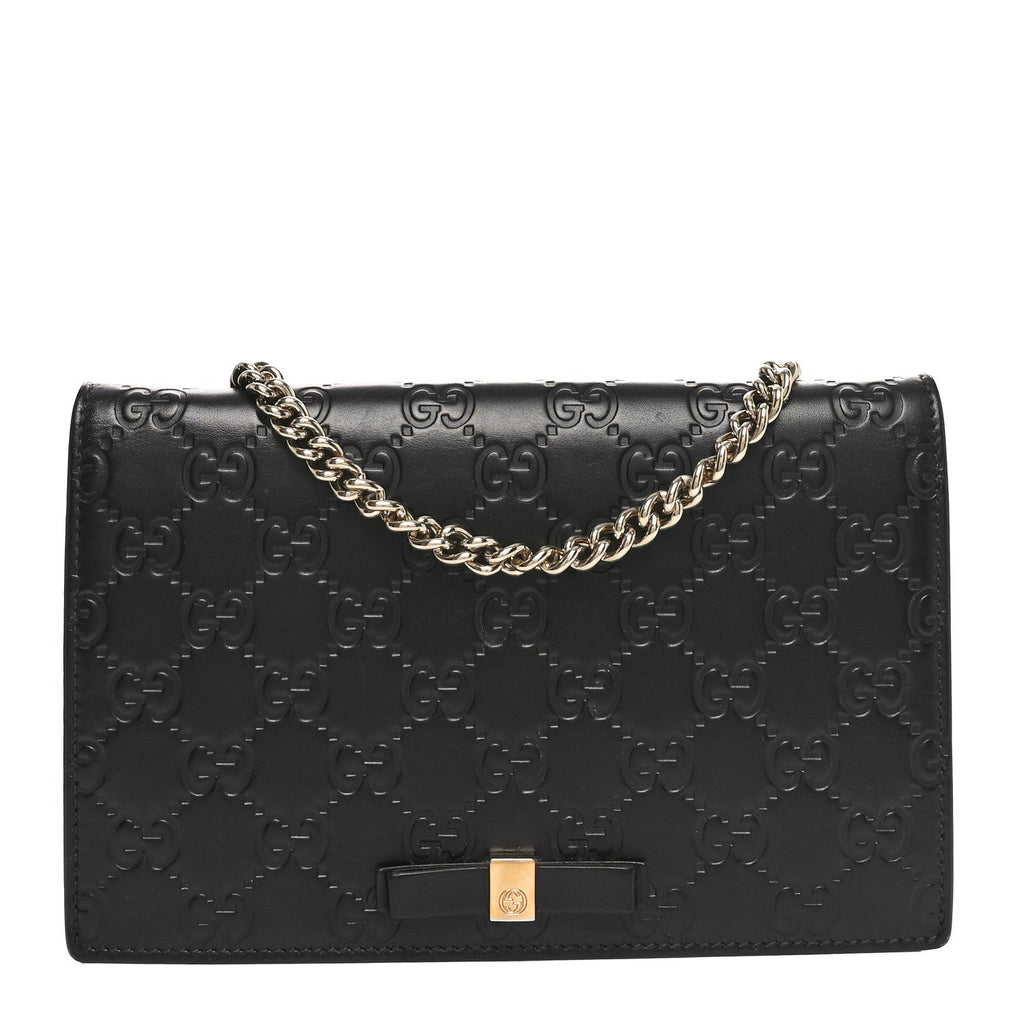 Guccissima Signature Bowy Chain Wallet Black