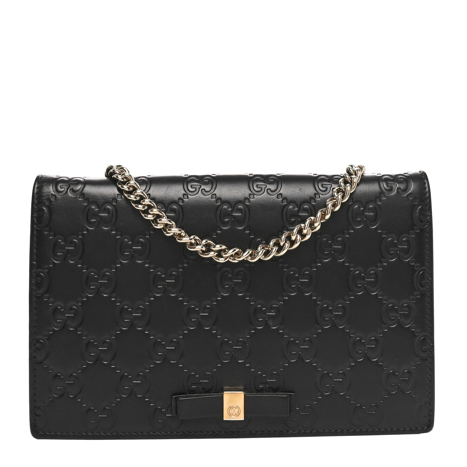Guccissima Signature Bowy Chain Wallet Black