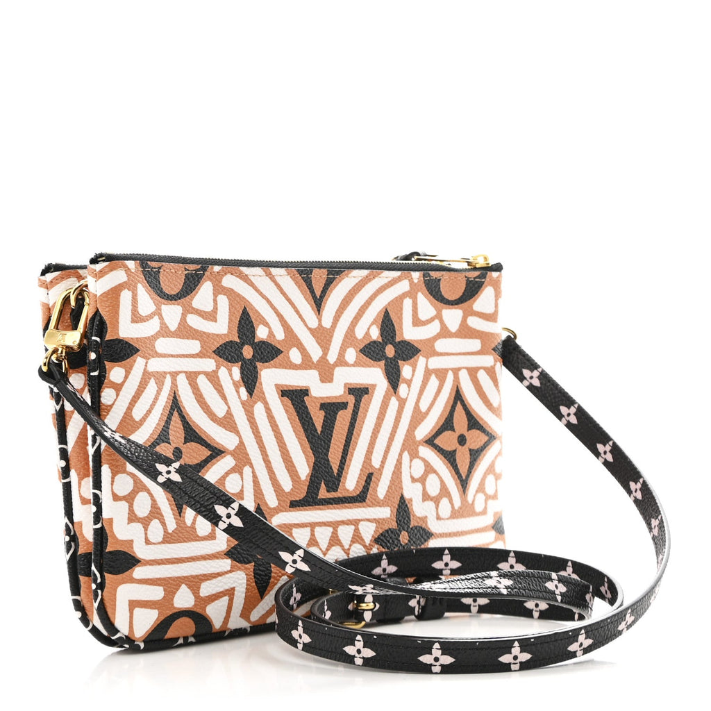 Monogram Giant Crafty Double Zip Pochette Creme Caramel