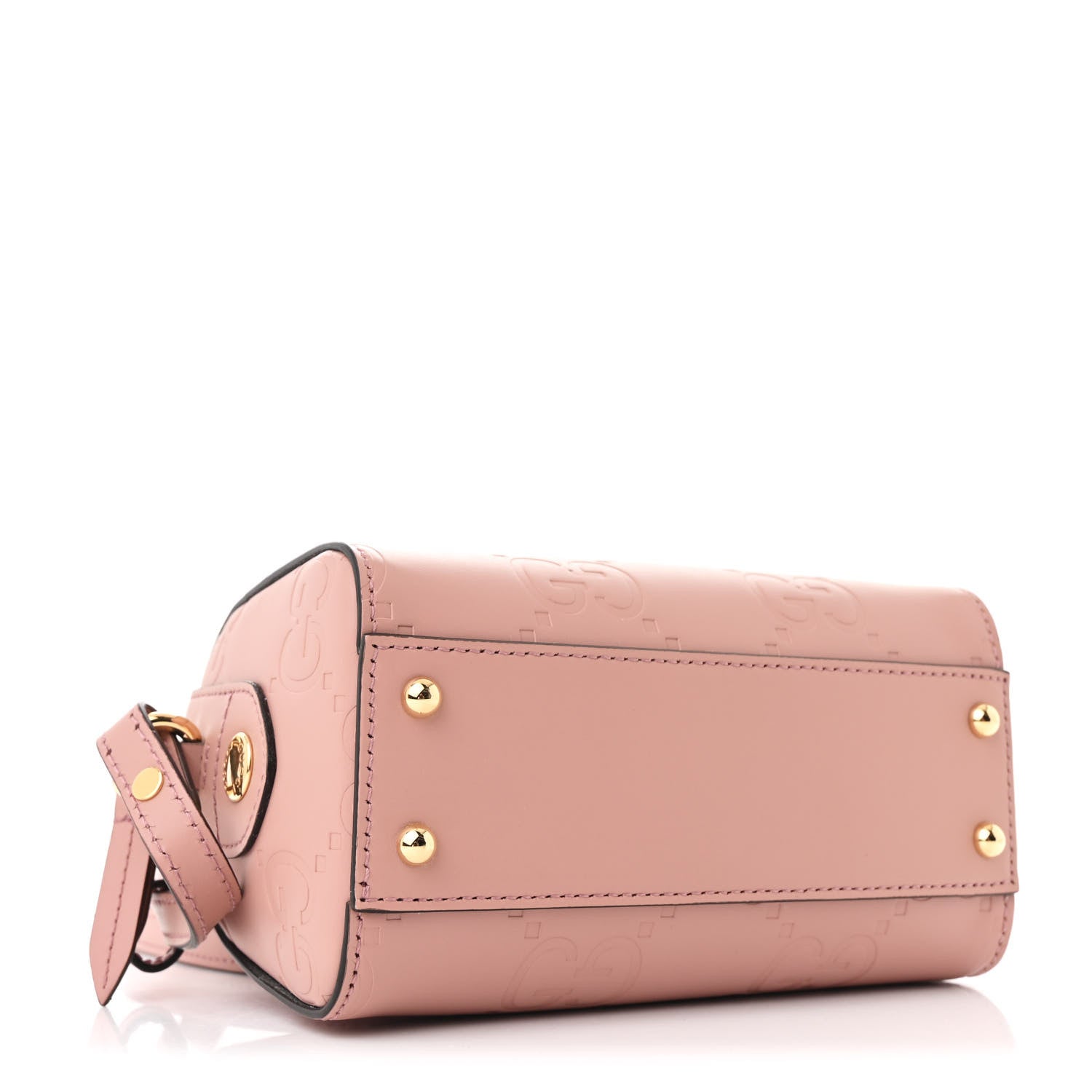GG Gilbert Calfskin Jumbo Super Mini Top Handle Bowler Bag Soft Pink