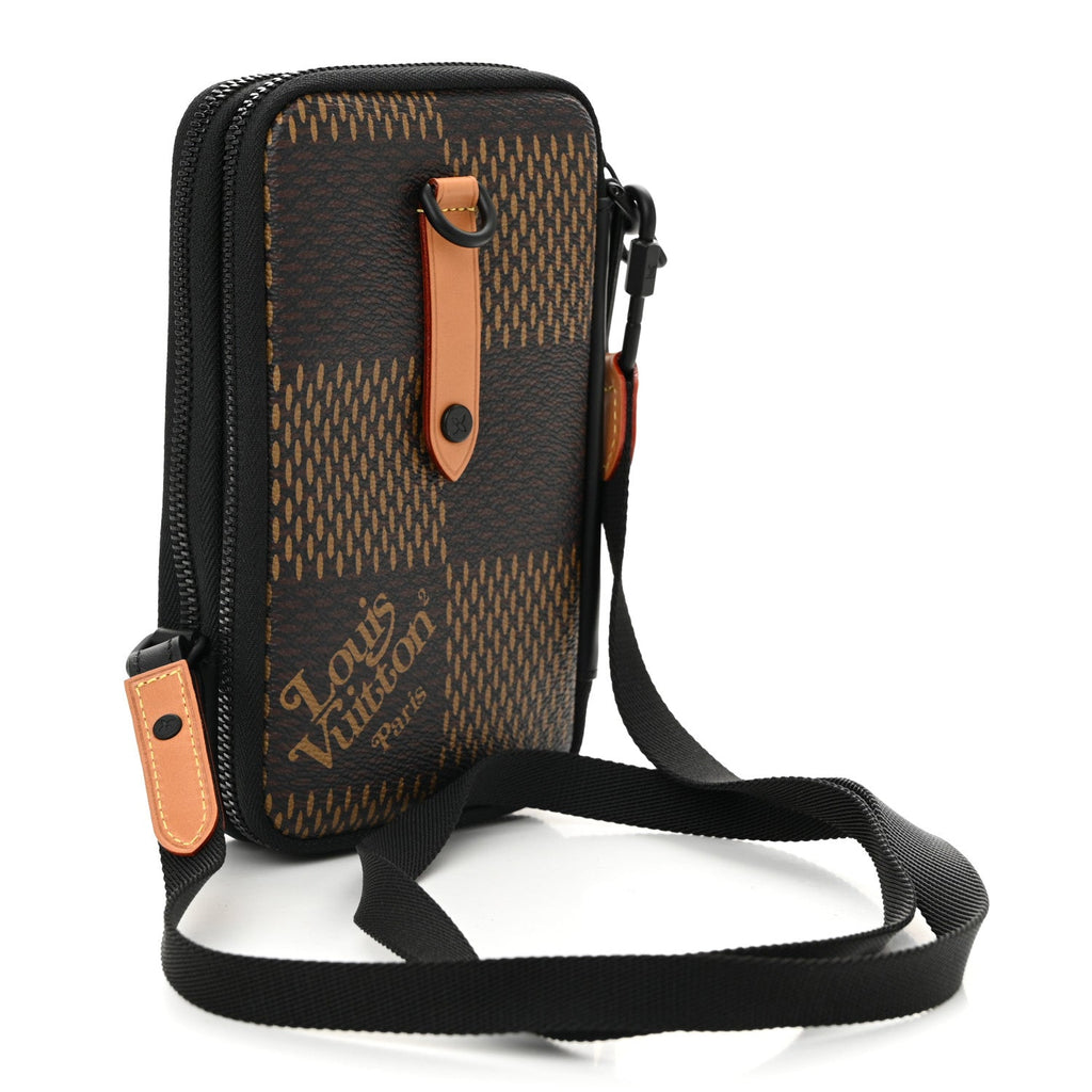 X NIGO Giant Damier Ebene Tortoise Double Phone Pouch