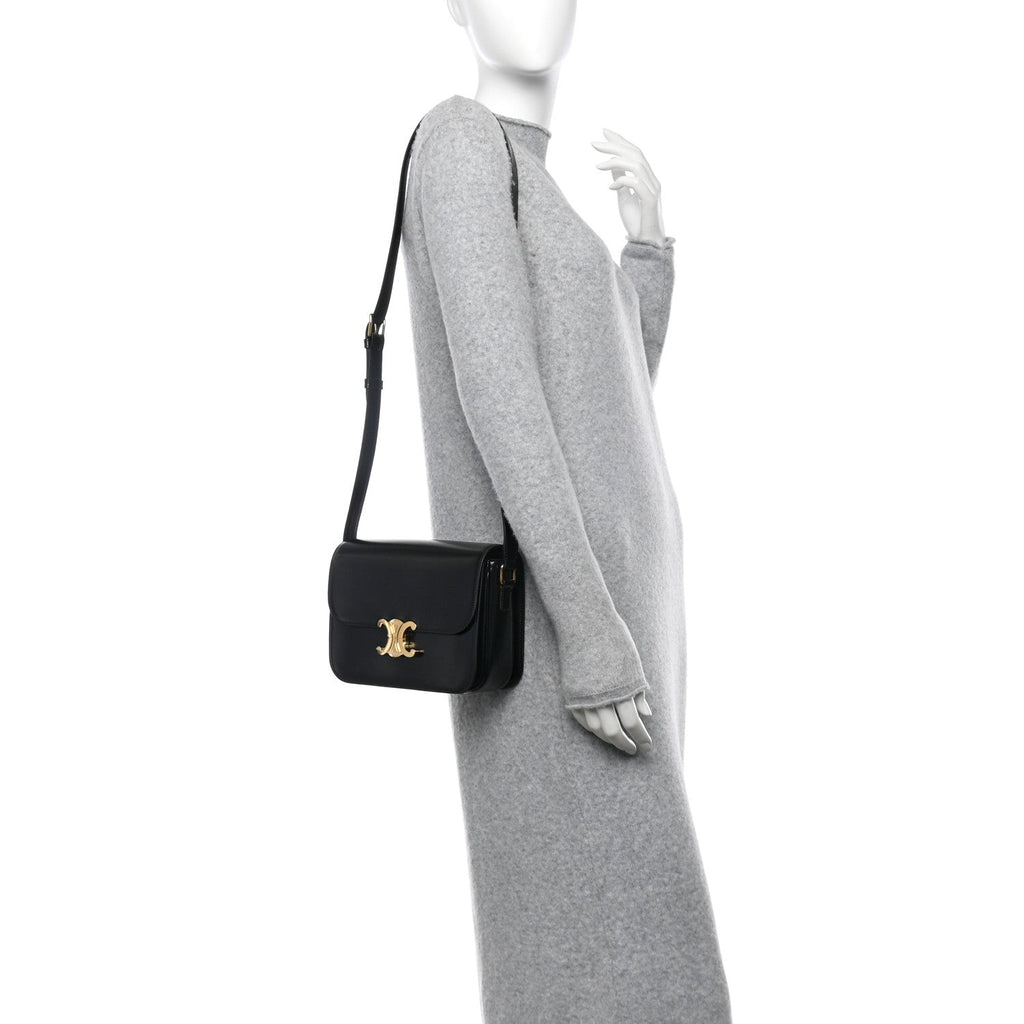 Shiny Calfskin Medium Triomphe Black