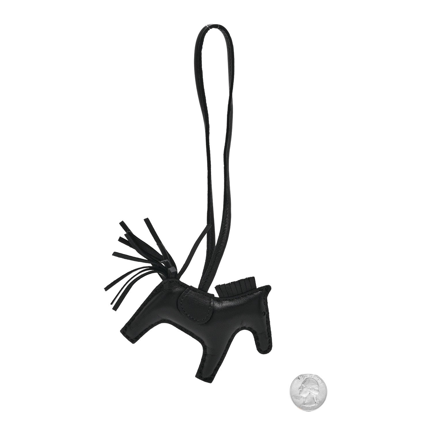 Milo Lambskin Grigri Rodeo Horse Bag Charm PM So Black