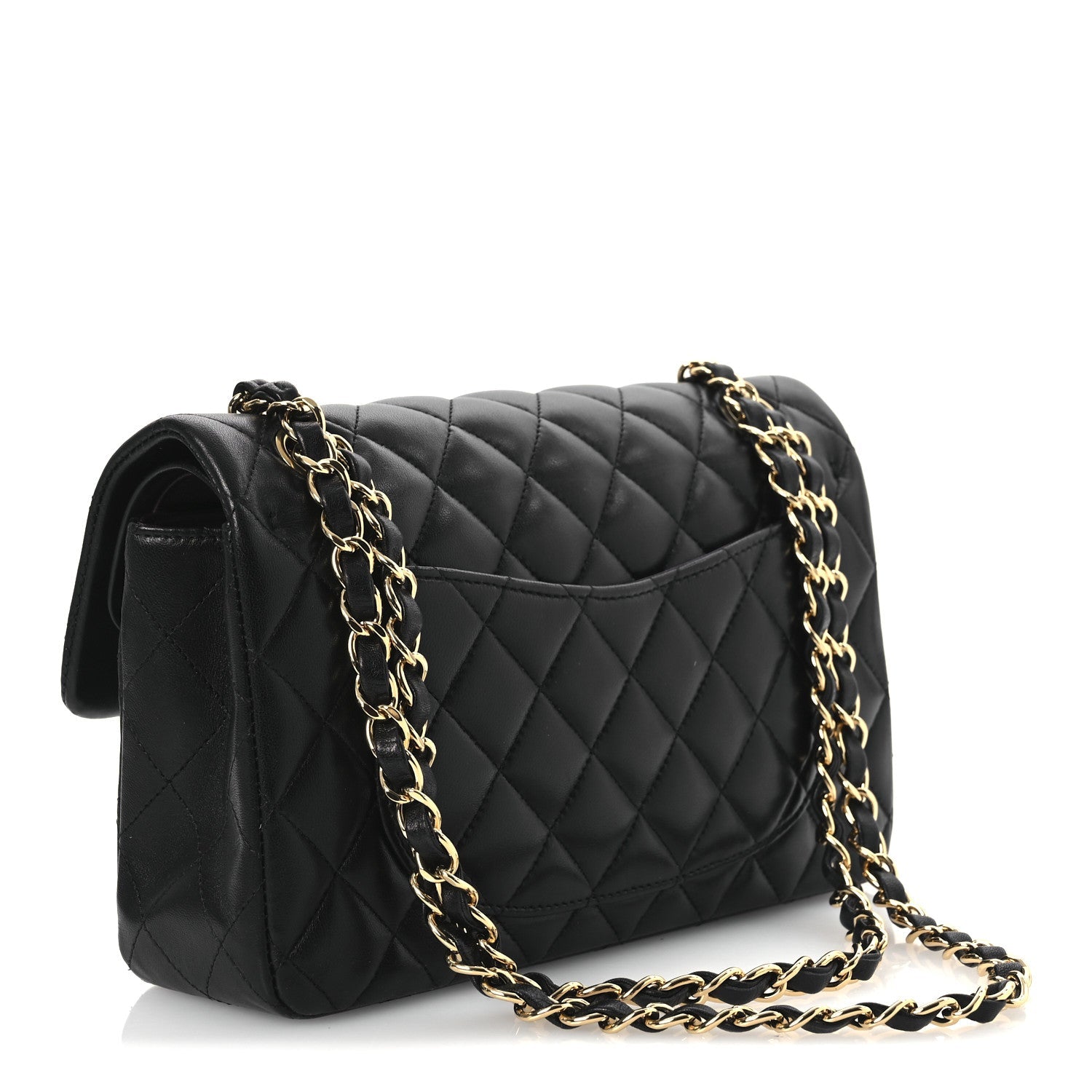 Lambskin Quilted Small Double Flap Black