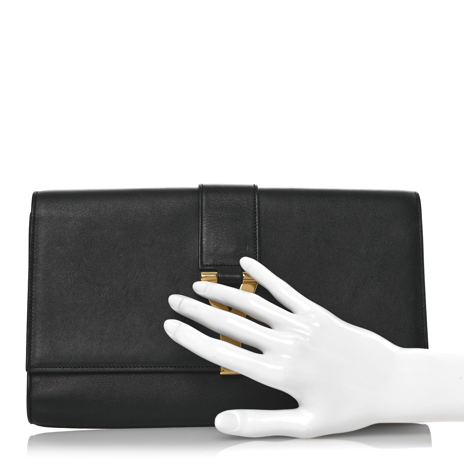 Calfskin Classic Y Ligne Clutch Black