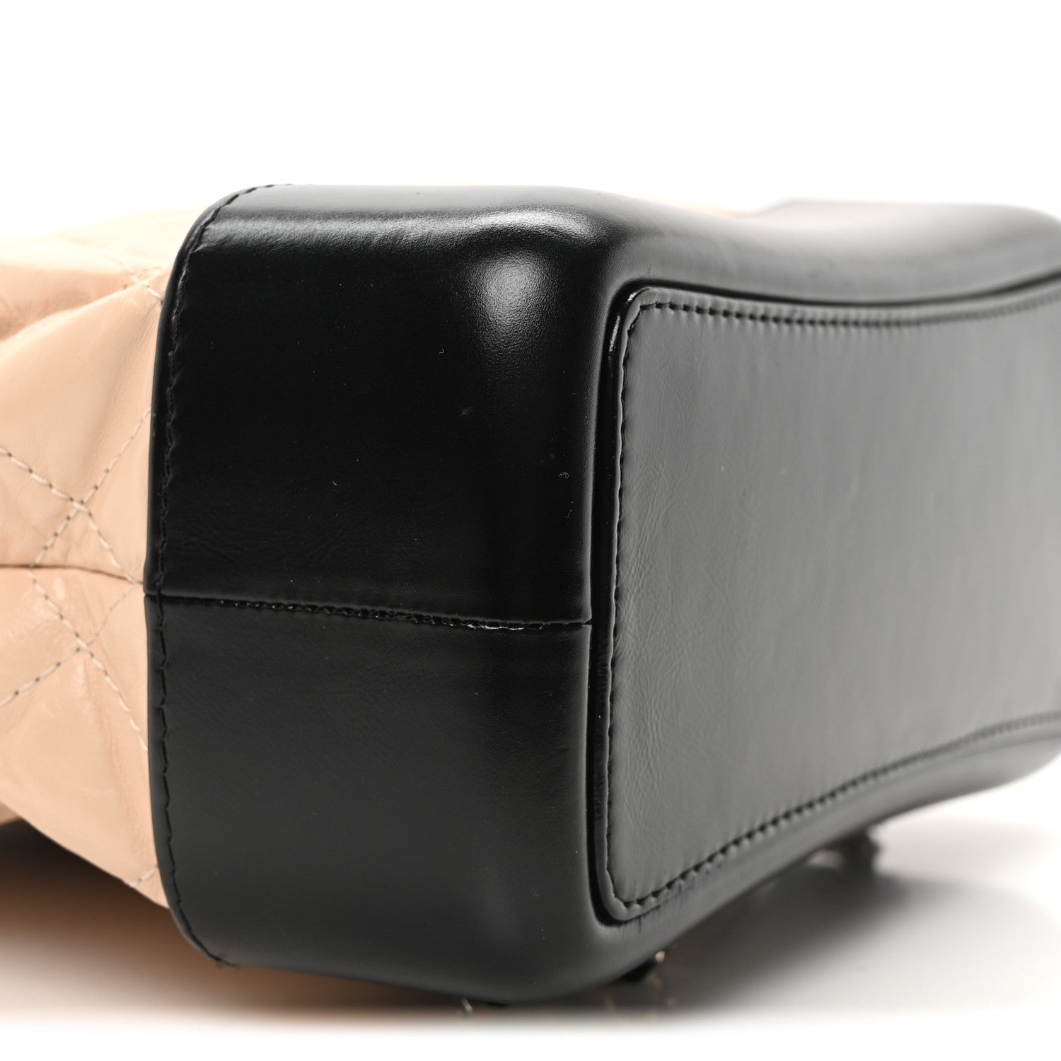 Aged Calfskin Quilted Small Gabrielle Backpack Beige Black