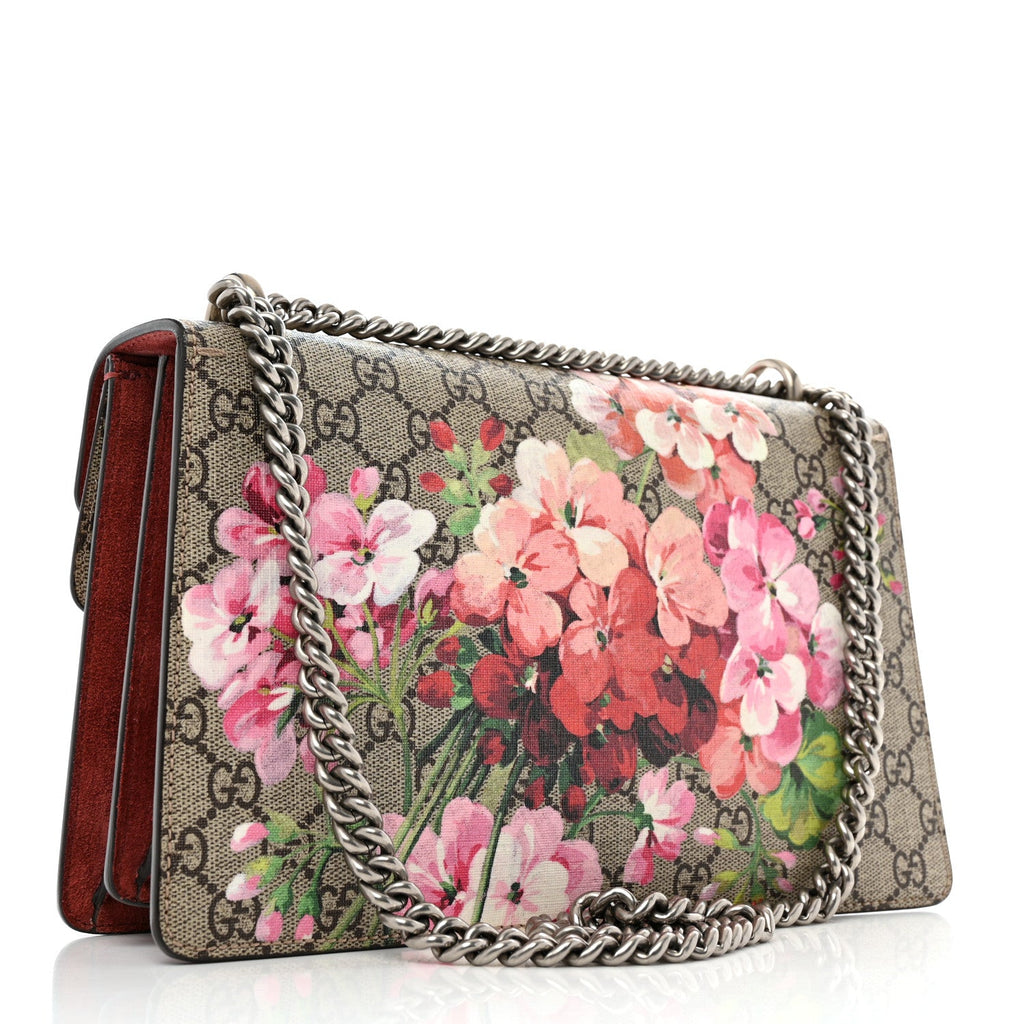 GG Supreme Monogram Blooms Small Dionysus Shoulder Bag Beige Multicolor Dry Rose
