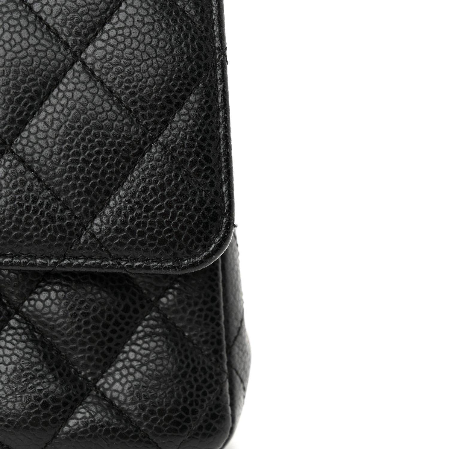 Caviar Quilted Medium Double Flap Black