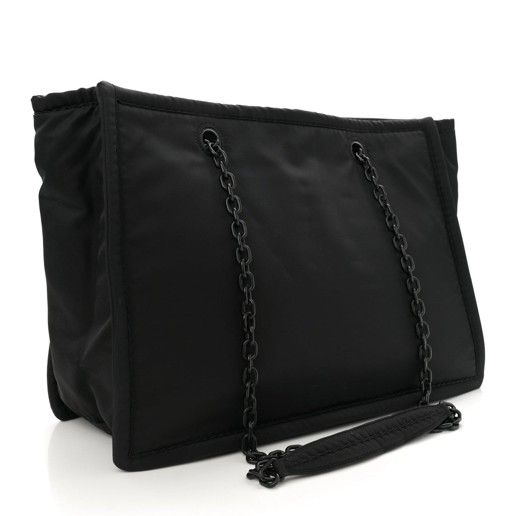 Tessuto Nylon Chain Tote Black