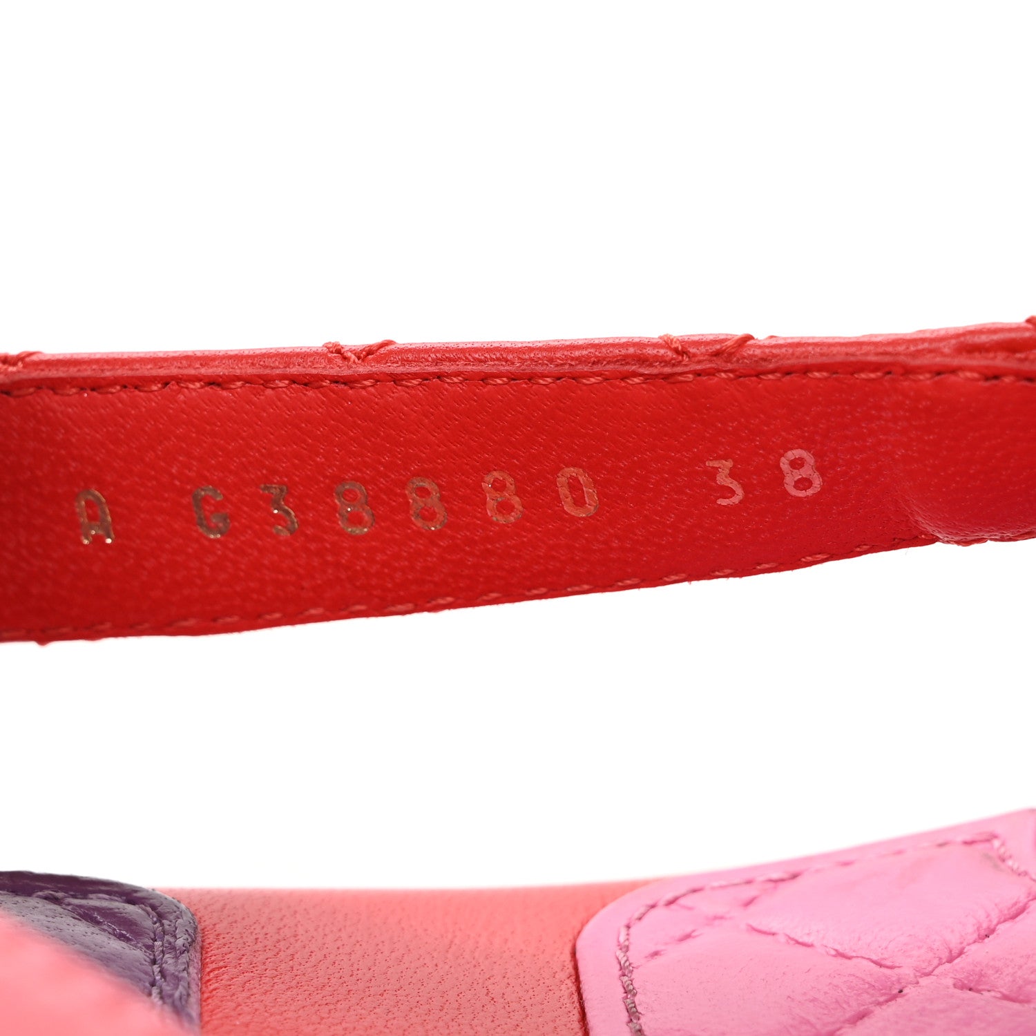 Lambskin Logo Platform Sandals 38 Red Purple Orange