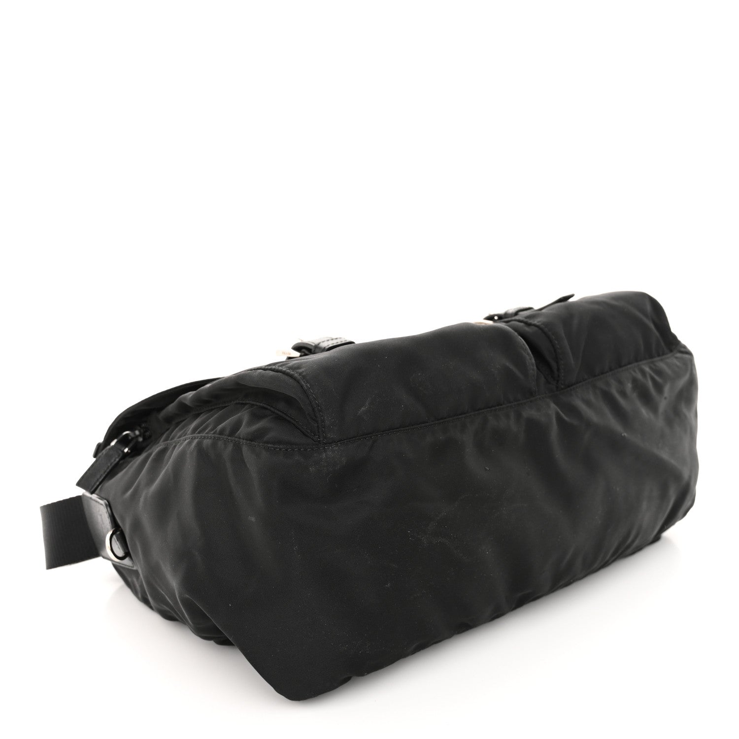 Tessuto Nylon Saffiano Vela Messenger Bag Black