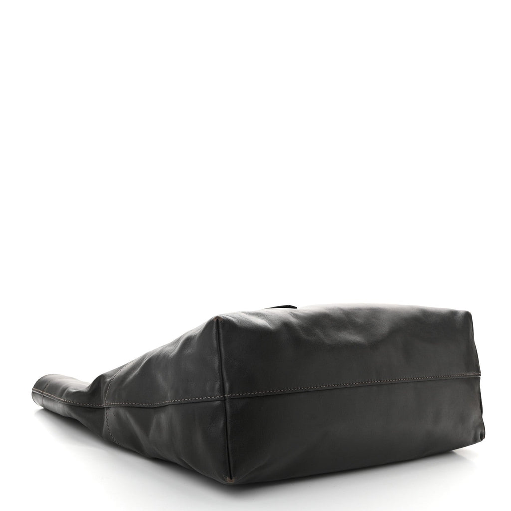 Vitello Soft Calfskin Shopping Tote Ebano