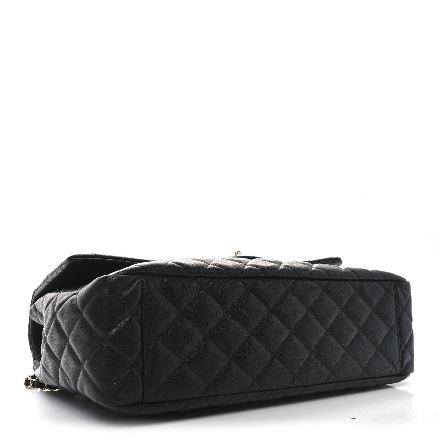 Caviar Quilted XXL Travel Flap Bag Black