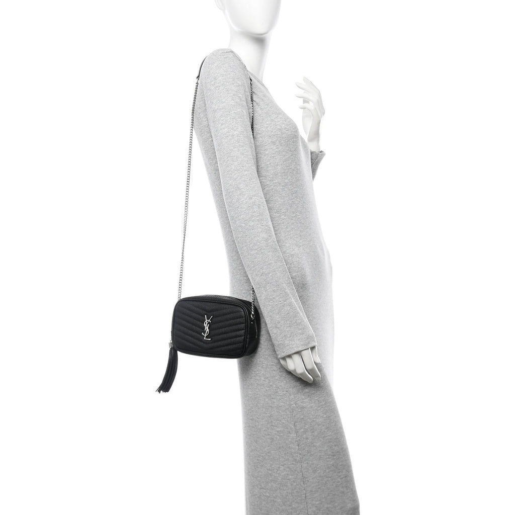 Grain De Poudre Matelasse Monogram Mini Lou Camera Bag Black