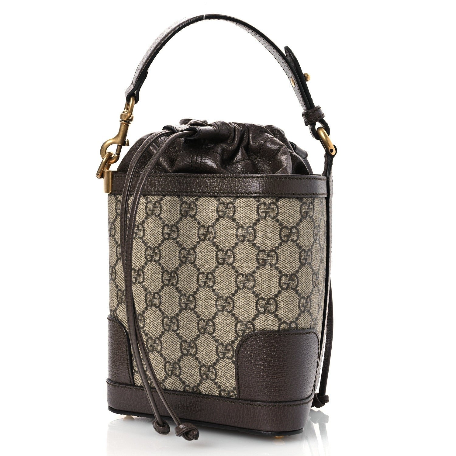 GG Supreme Monogram Ophidia Small Bucket Crossbody Bag Beige Ebony