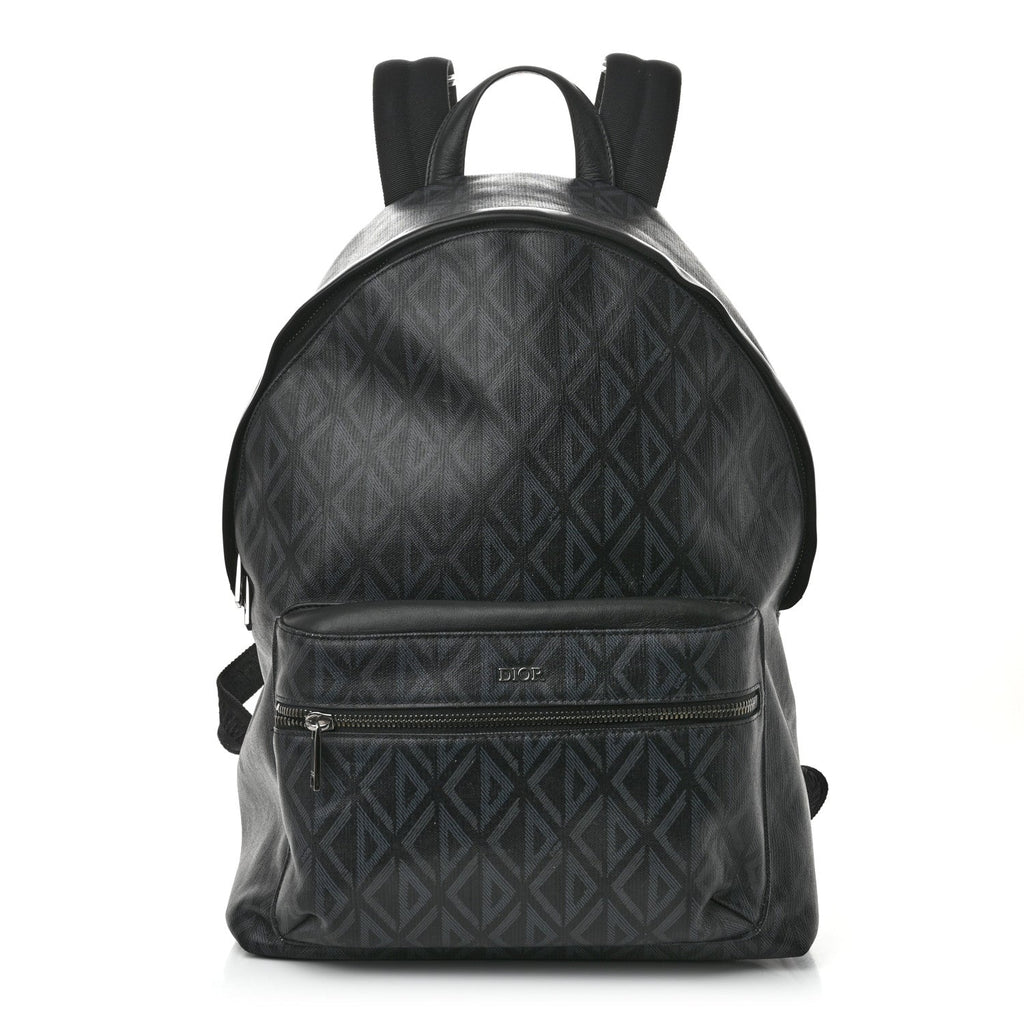 Coated Canvas CD Diamond Rider Zipped Backpack Black