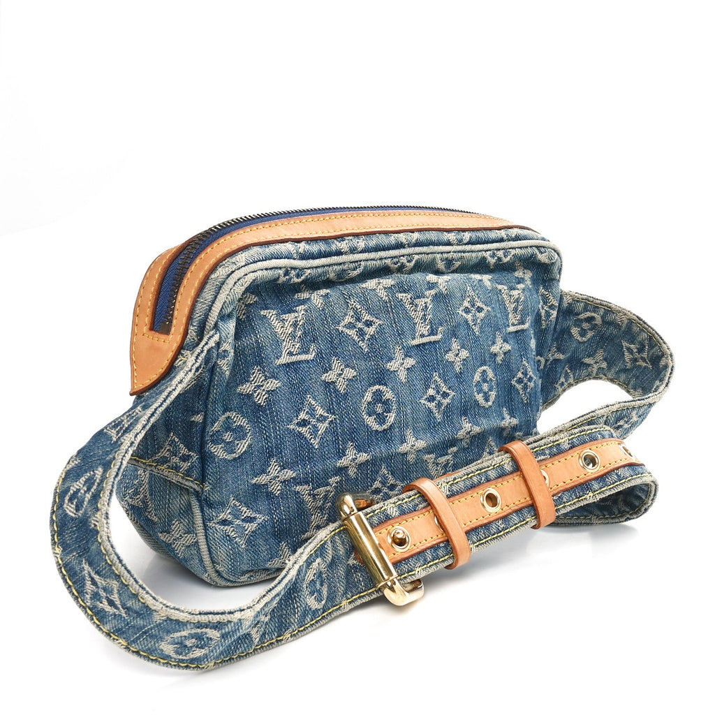 Monogram Denim Bum Bag Blue