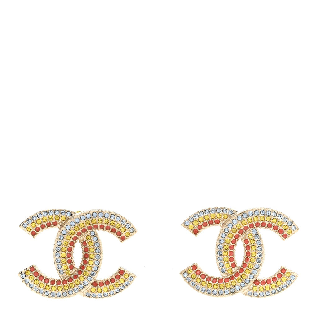 Crystal CC Earrings Gold Multicolor