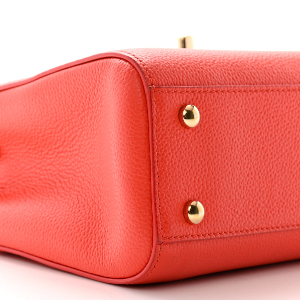 Grained Calfskin Mini Neo Executive Shopper Tote Red