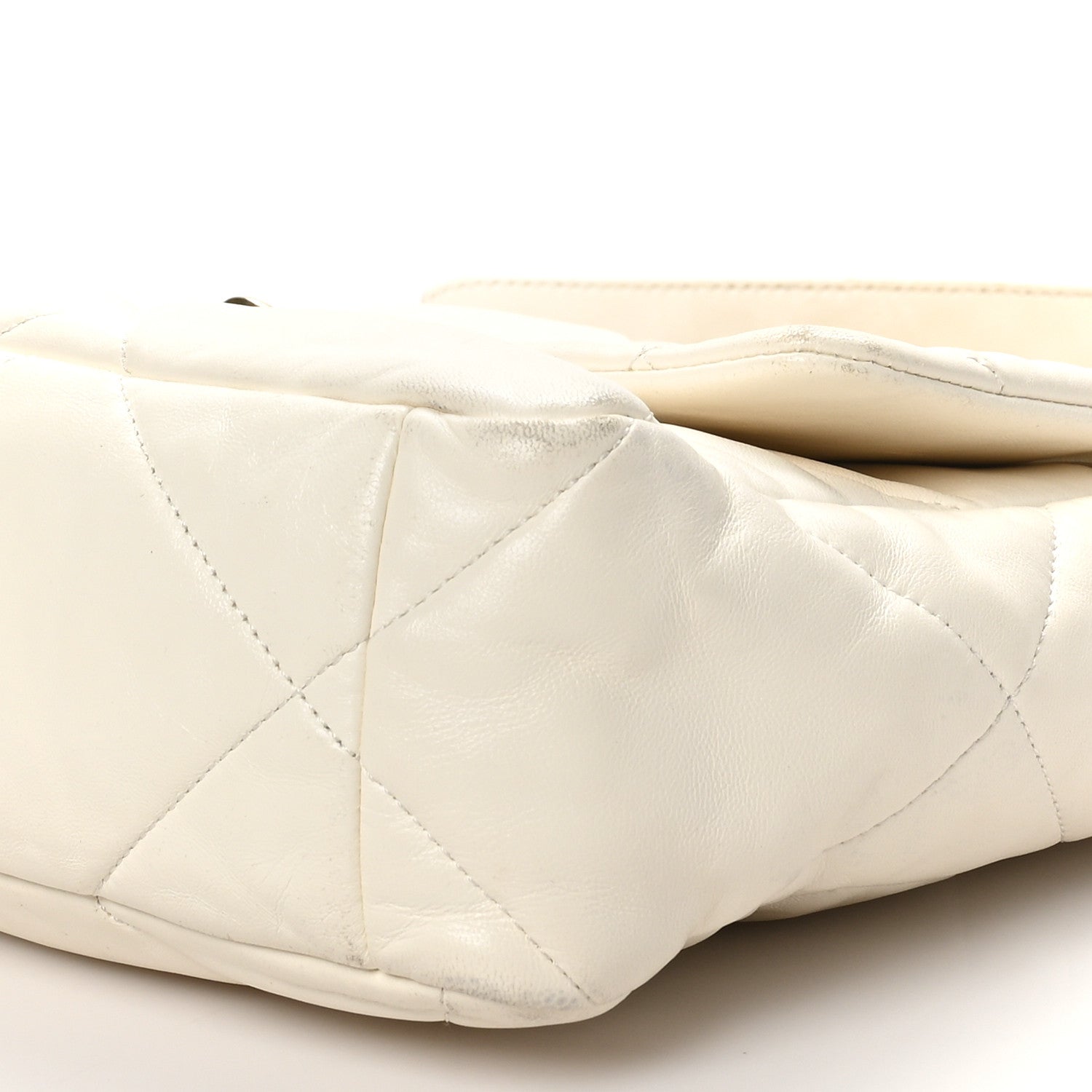 Lambskin Quilted Large Chanel 19 Flap Light Beige
