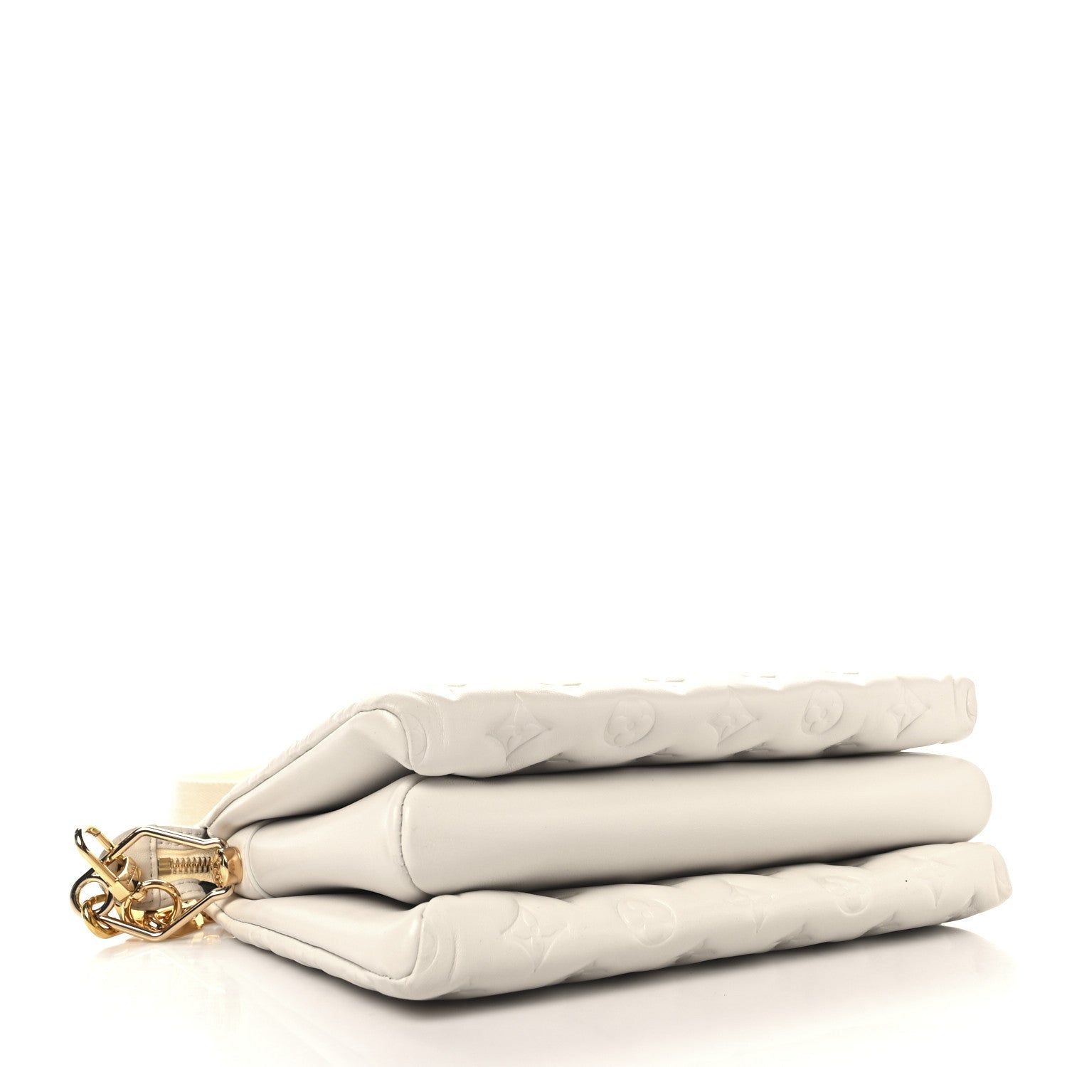 Lambskin Embossed Monogram Coussin PM Beige Cream