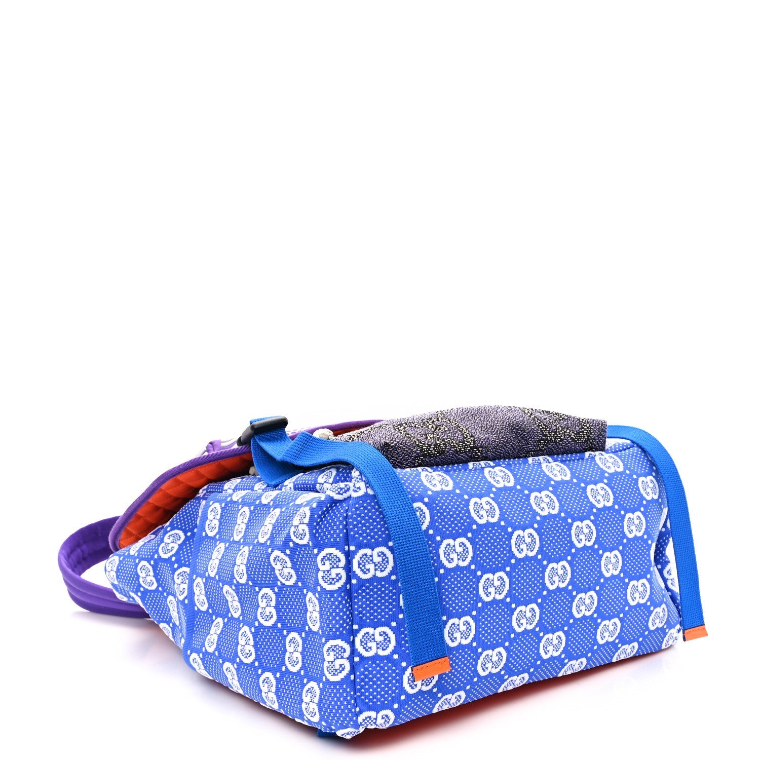Jersey GG Monogram All Over Pan Sport Double Buckle Backpack Blue Purple Multicolor