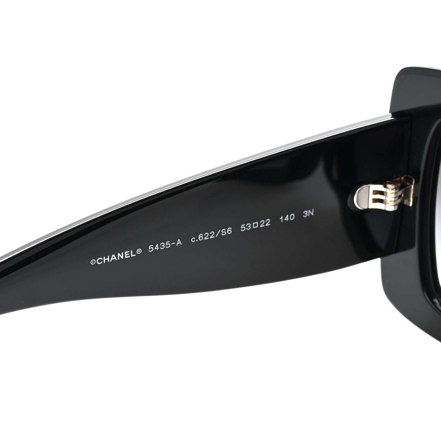 Acetate Rectangle Sunglasses 5435-A Black