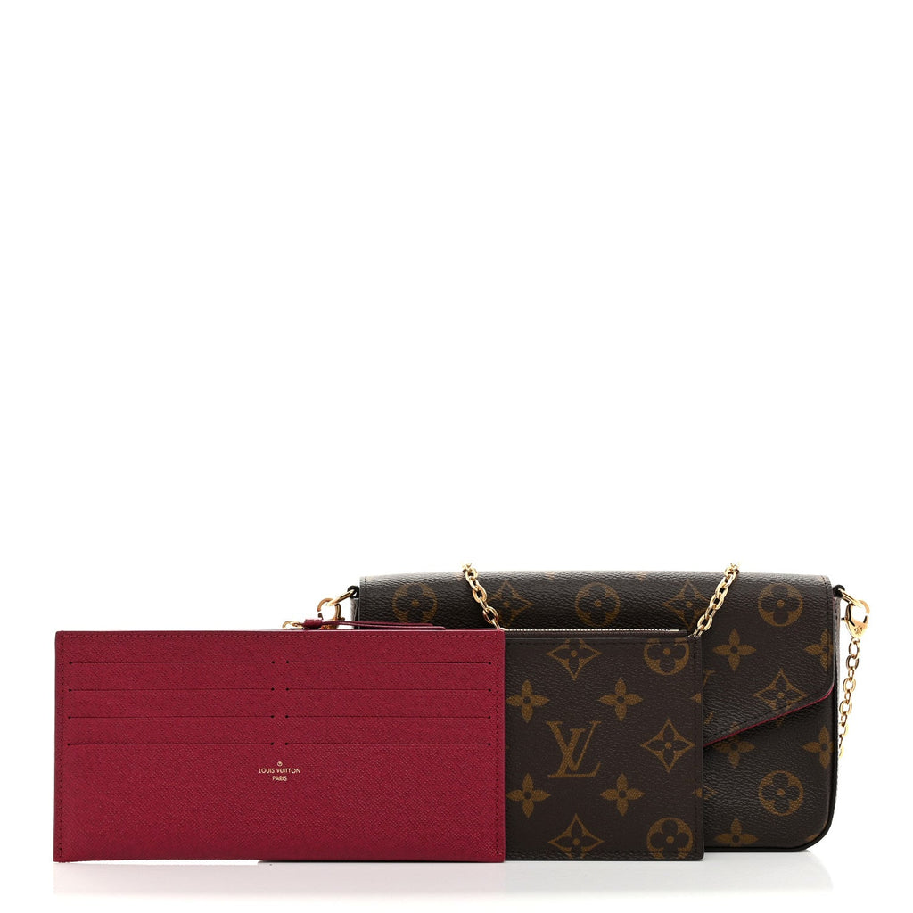 Monogram Pochette Felicie Chain Wallet Fuchsia