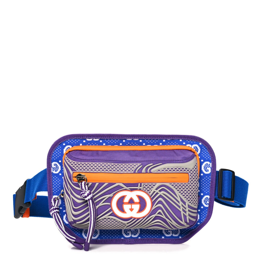 Jersey GG Monogram All Over Sporty Belt Bag Grey White Multicolor
