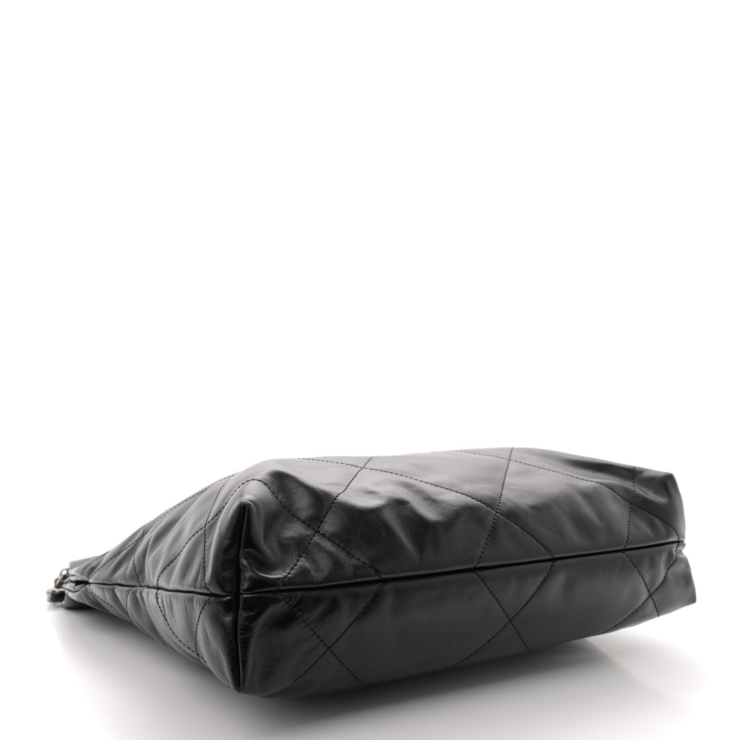 Shiny Calfskin Quilted Small Chanel 22 Black
