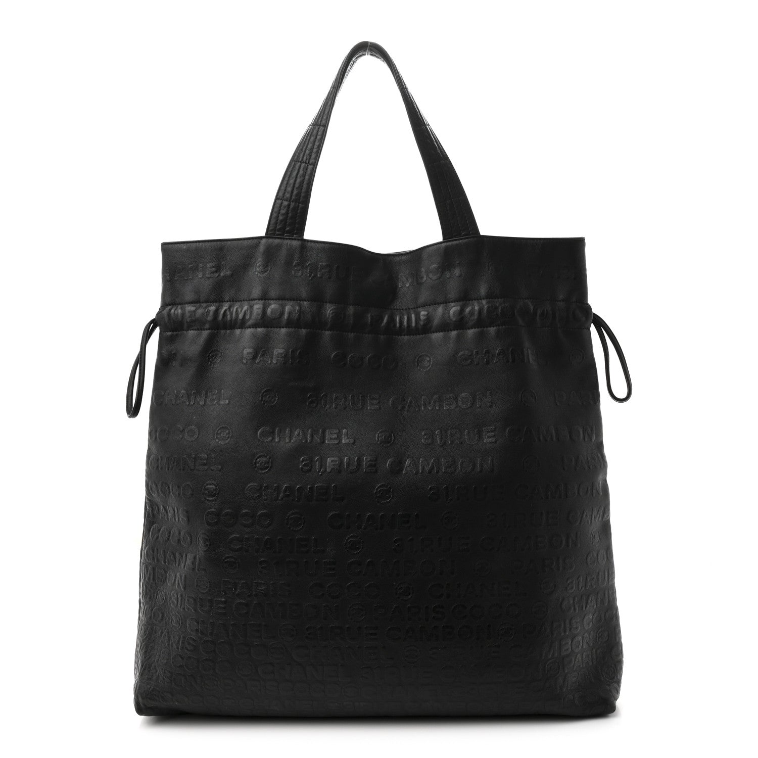 Calfskin Unlimited Drawstring Tote Black
