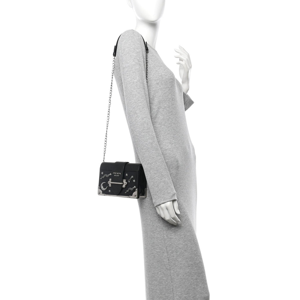 City Calf Saffiano Cahier Astrology Bag Black