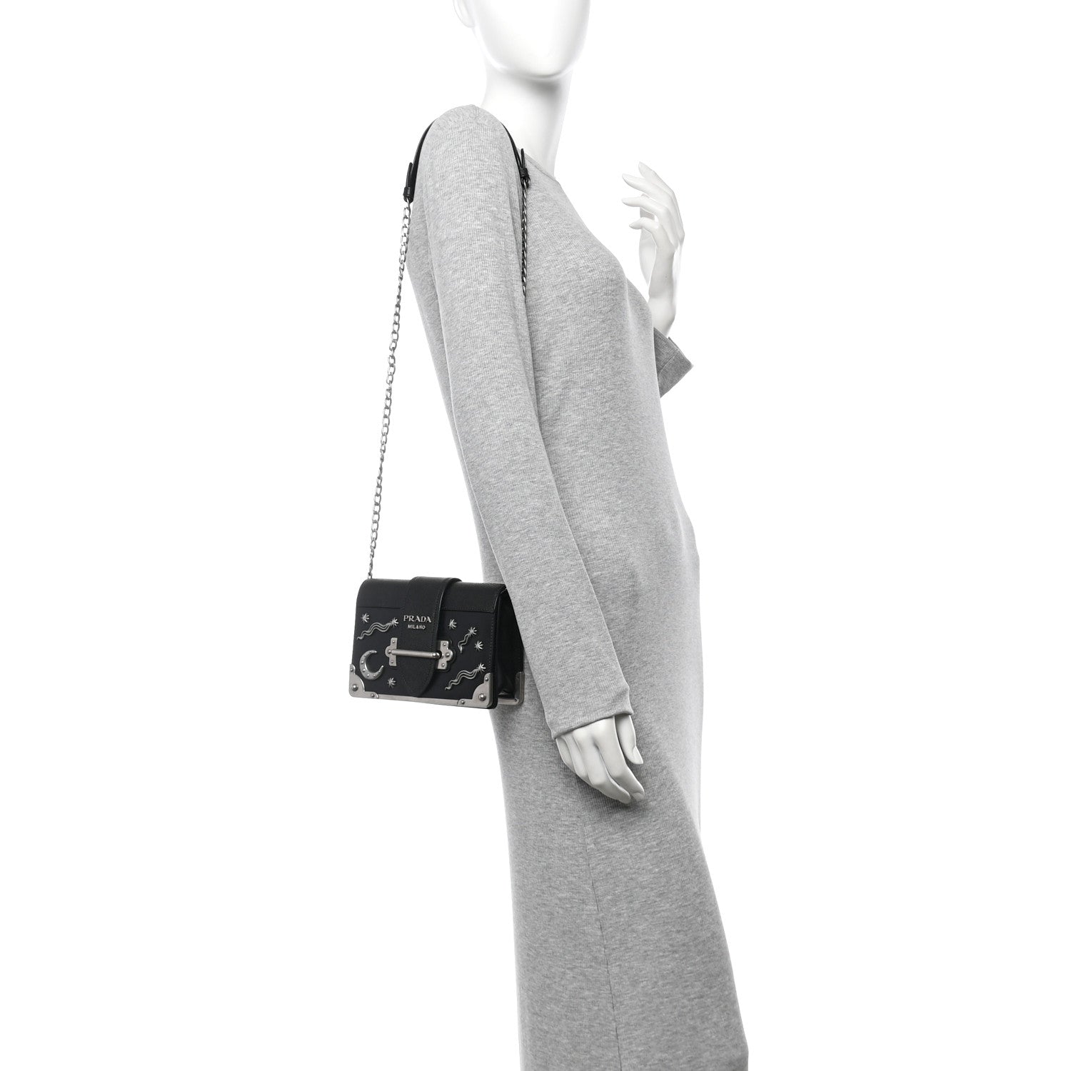 City Calf Saffiano Cahier Astrology Bag Black