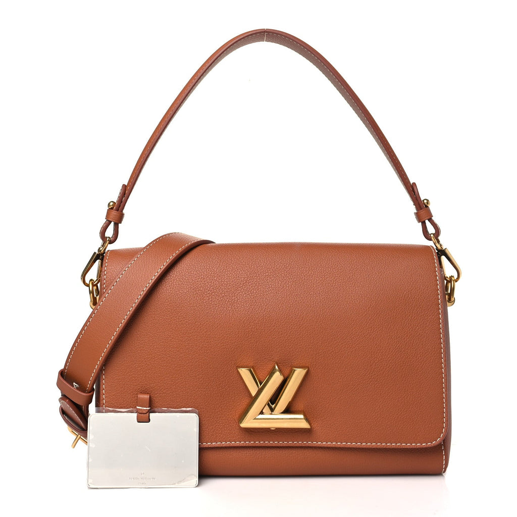 Calfskin Soft Twist Shoulder Bag Cognac