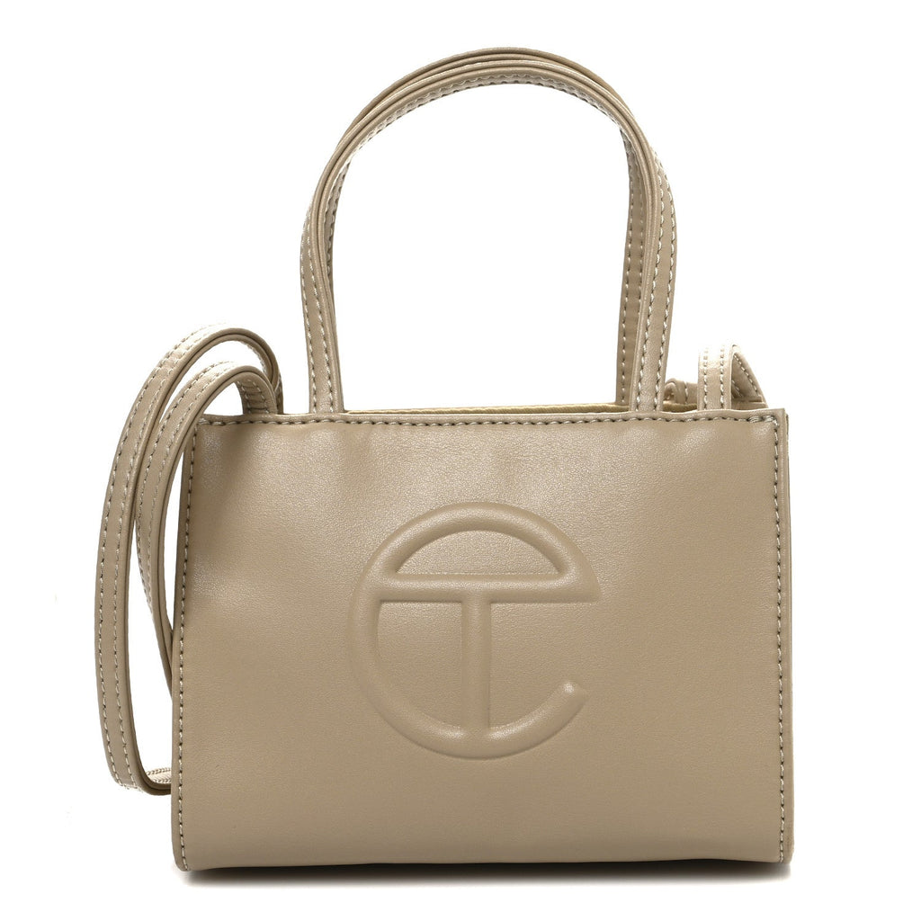 Vegan Leather Small Shopping Bag Cream