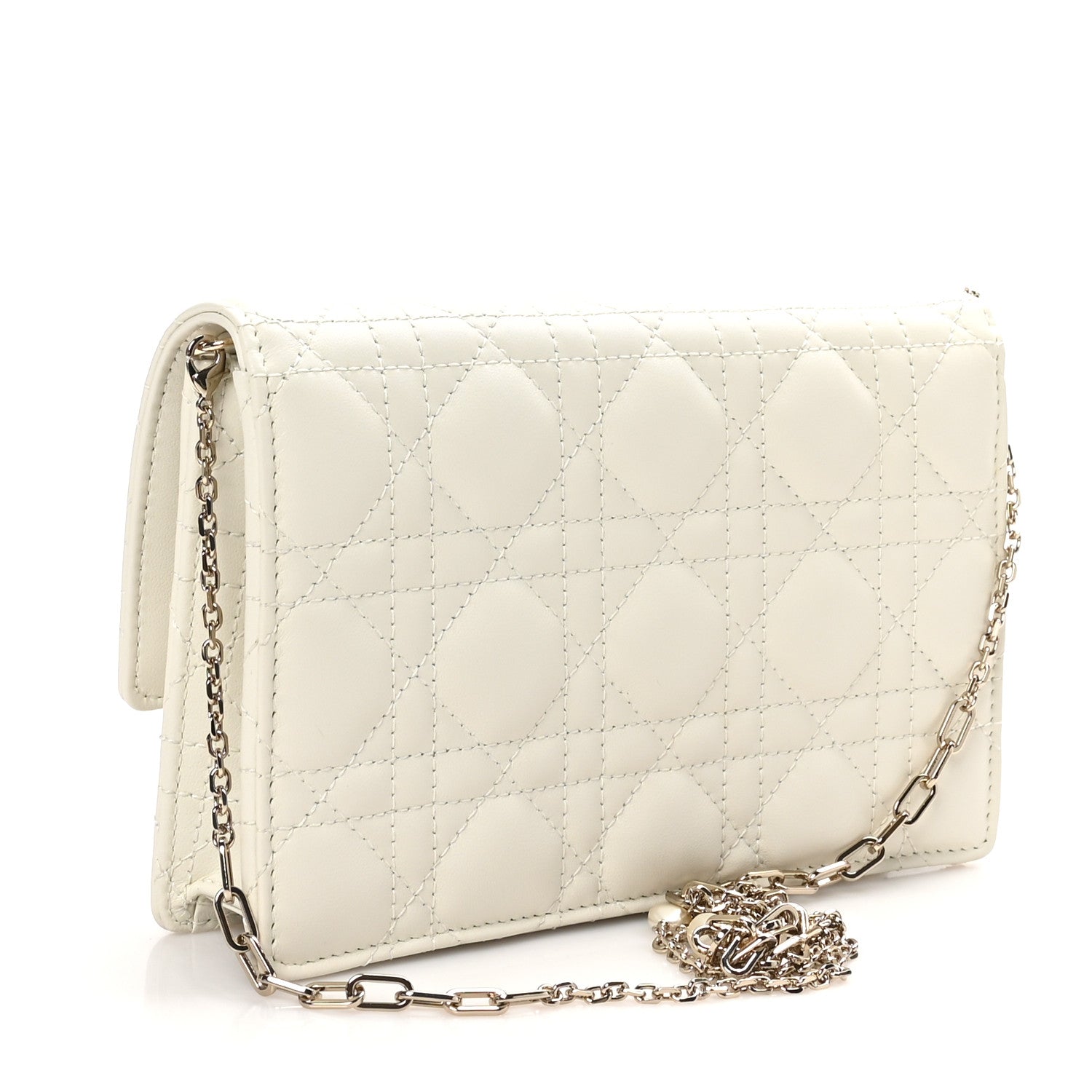 Lambskin Cannage Chain My Dior Daily Chain Pouch Latte