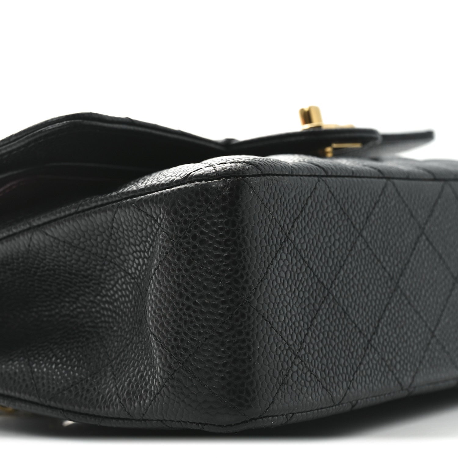 Caviar Quilted Small Double Flap Black