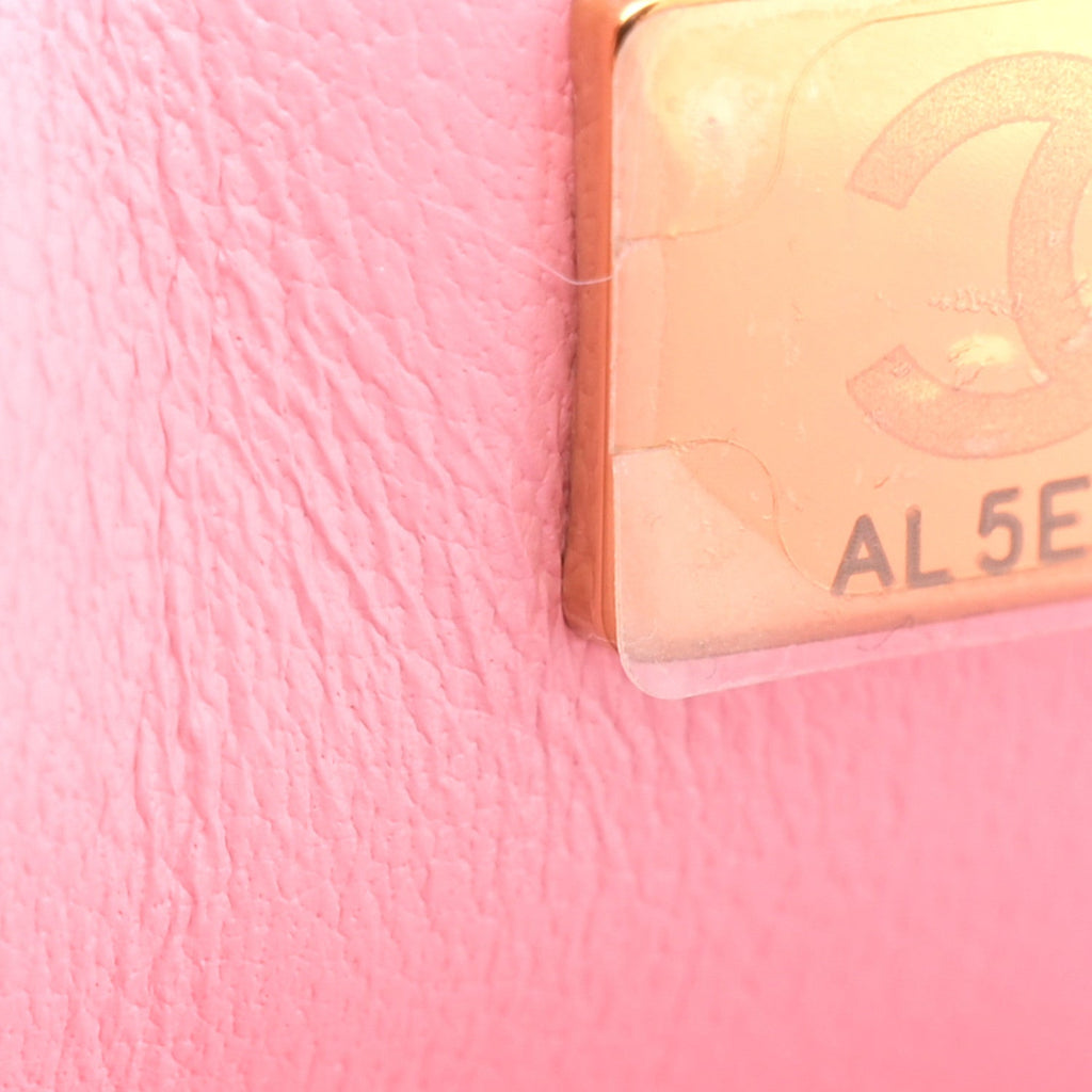 Metallic Lambskin Viscose Woven Flap Pink Gold