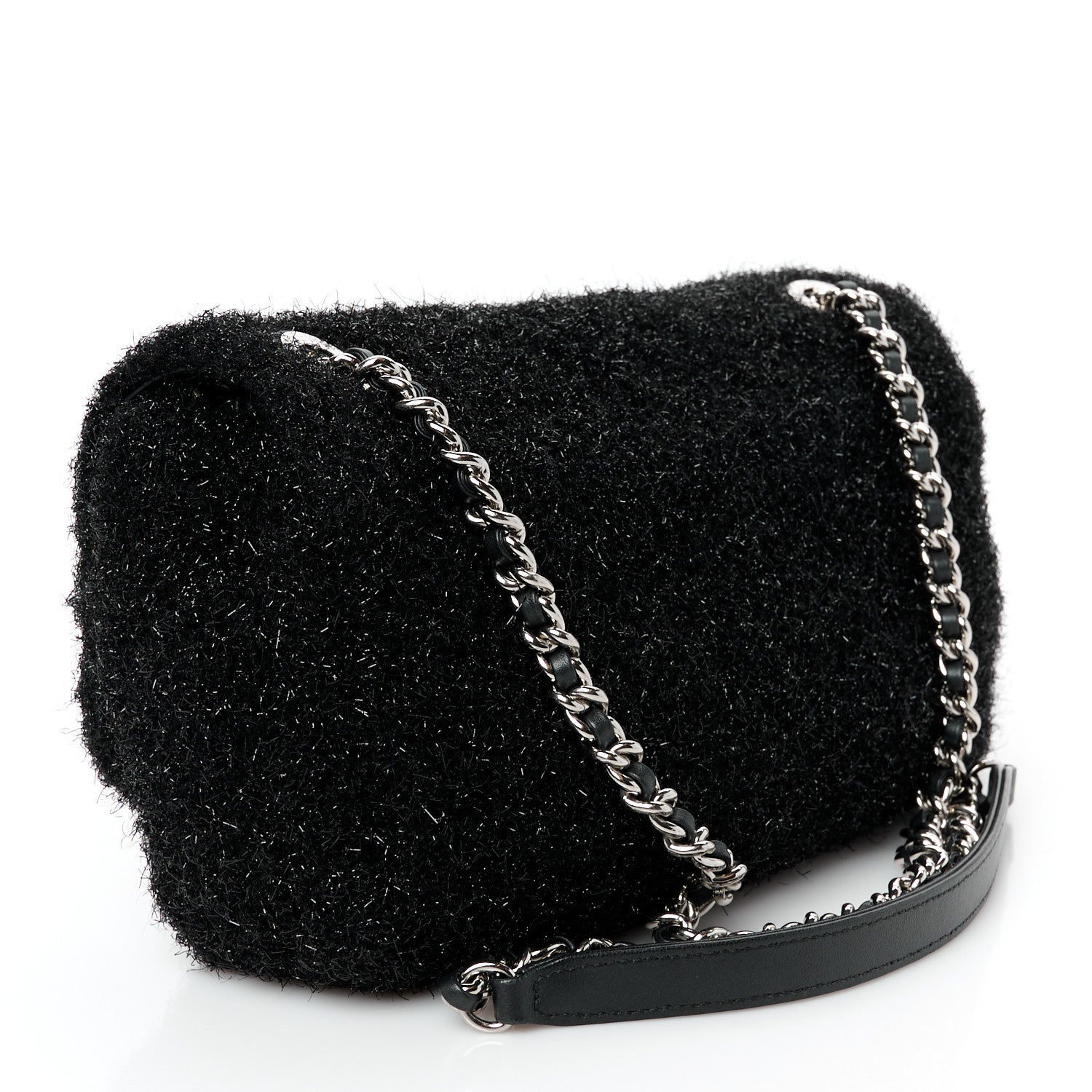Lurex Knit Medium Pluto Glitter Flap Black