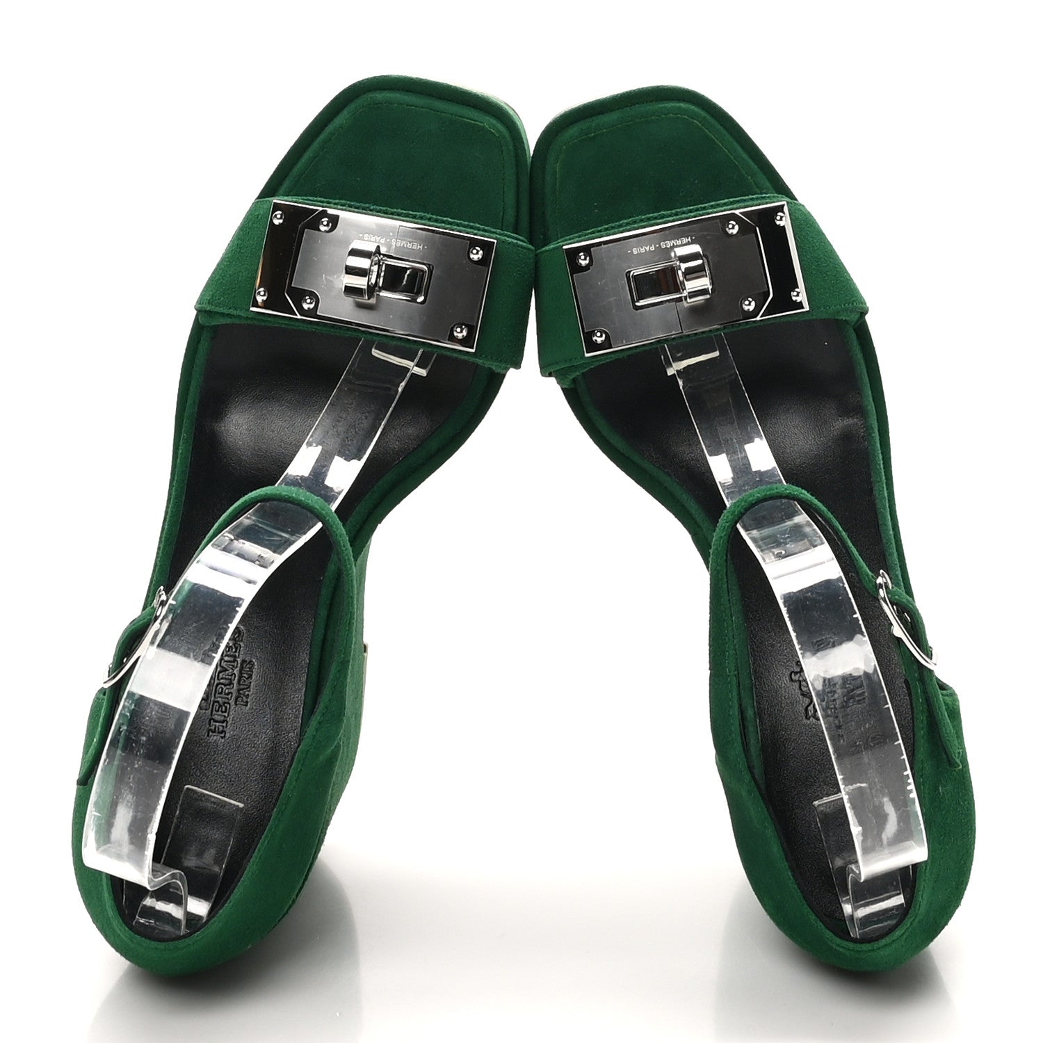 Suede Goatskin Hilda 80 Sandals 37.5 Vert Electrique