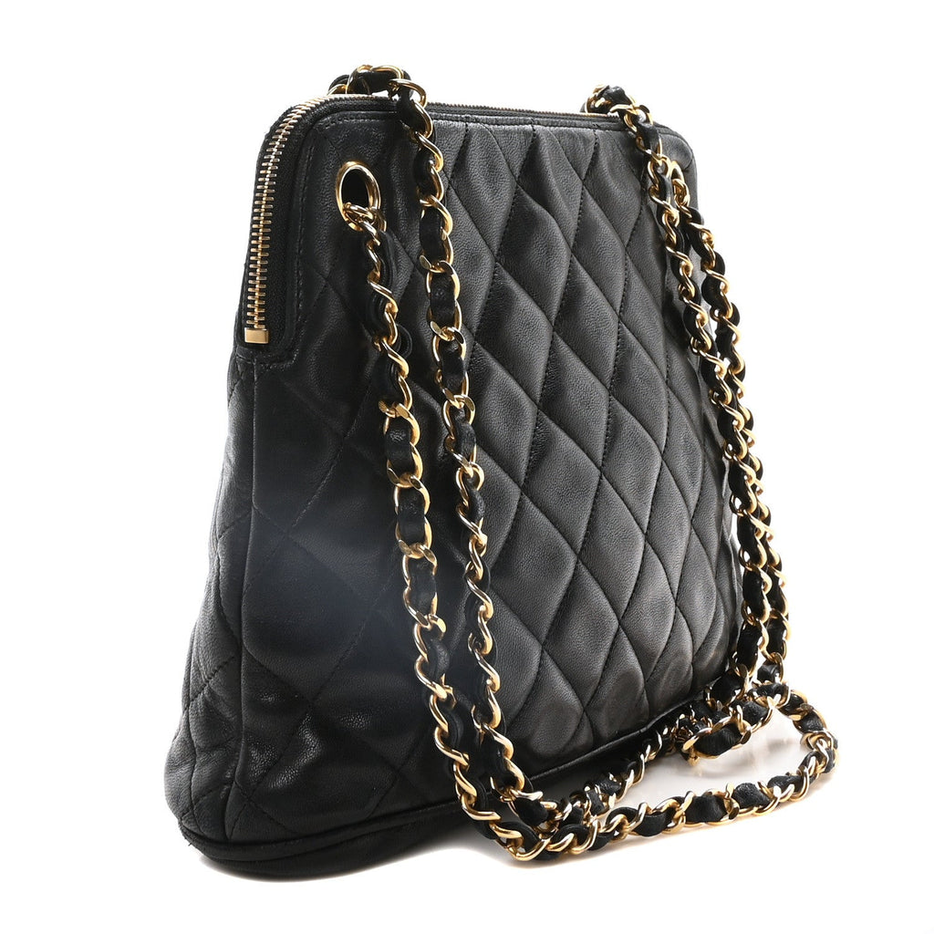 Caviar Quilted Shoulder Bag Black
