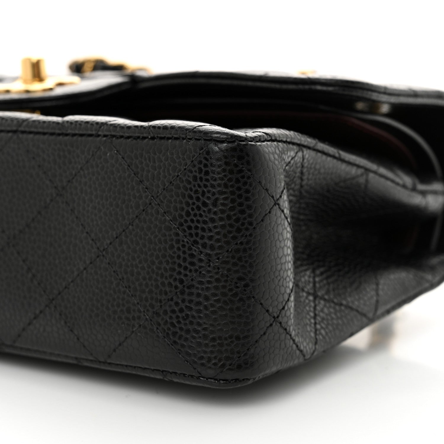 Caviar Quilted Small Double Flap Black