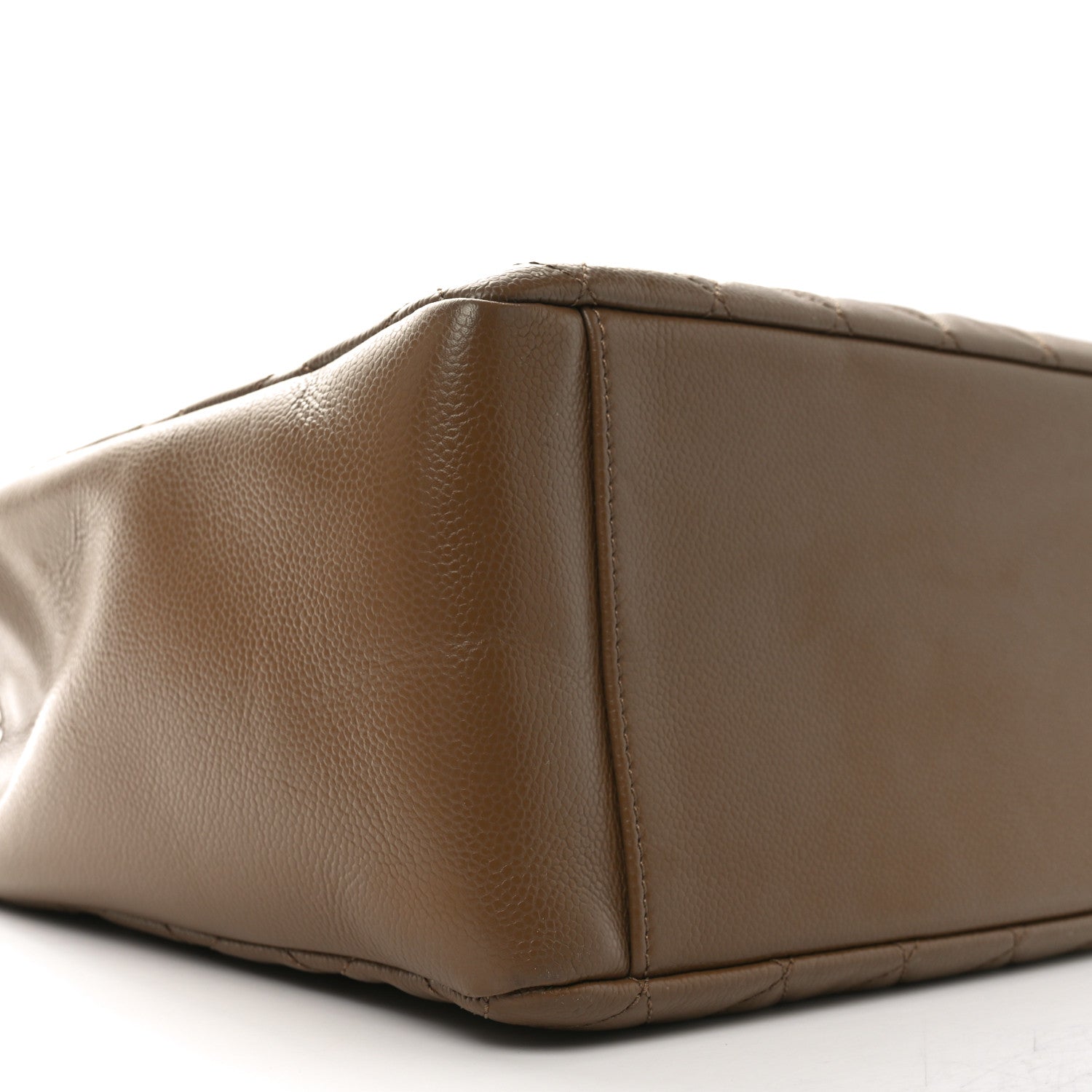 Caviar Quilted Grand Shopping Tote GST Dark Beige