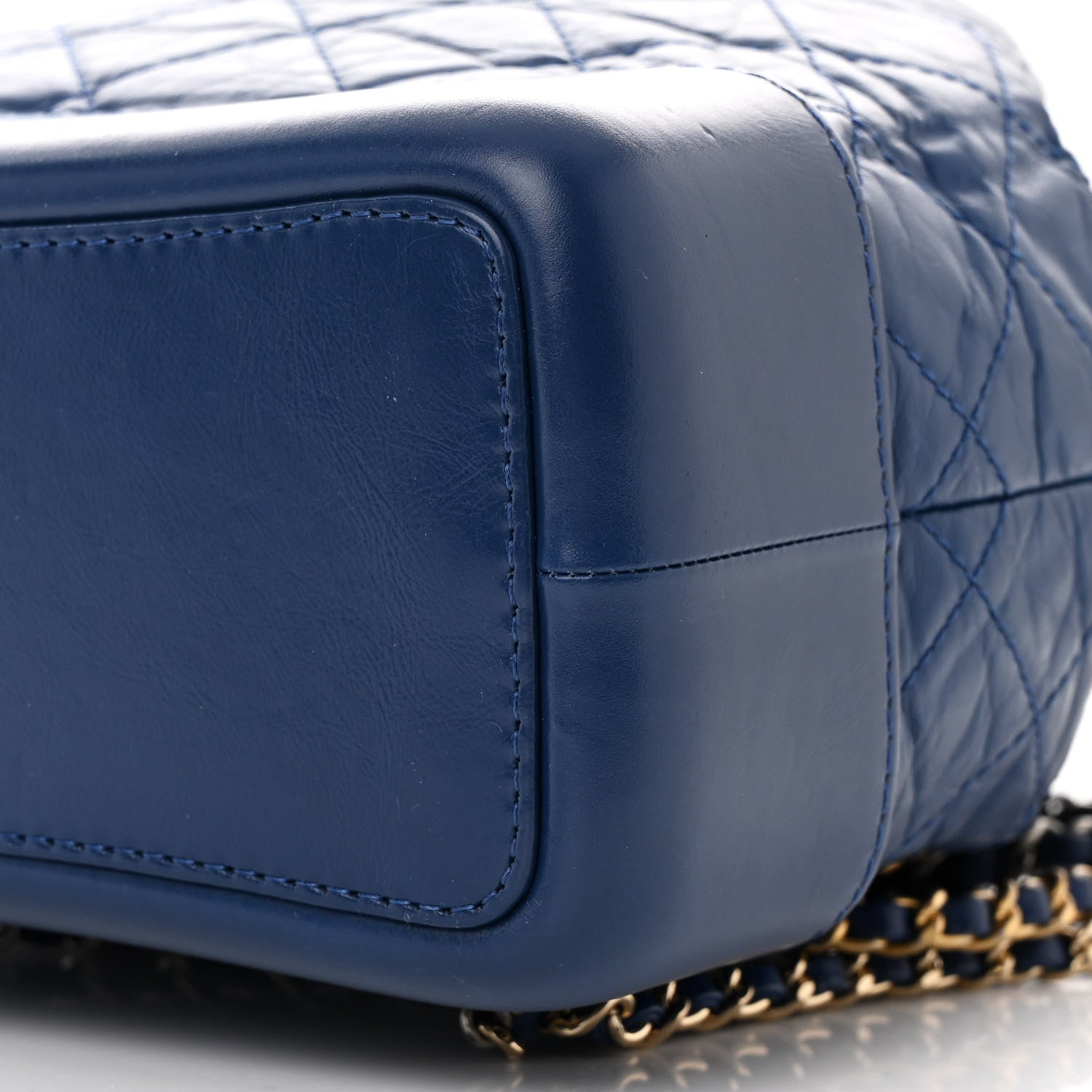 Aged Calfskin Quilted Small Gabrielle Backpack Navy