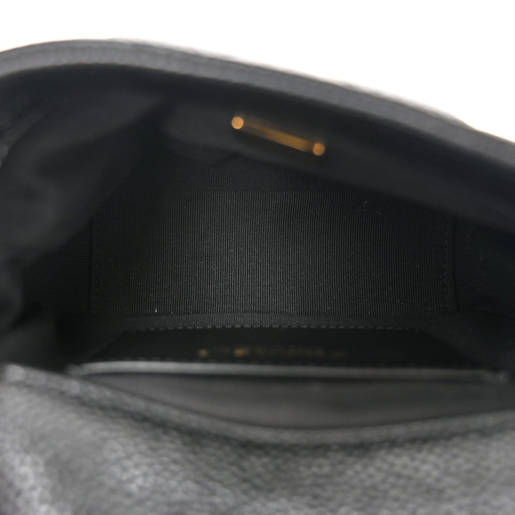 Grained Lambskin Quilted Mini Flap Black