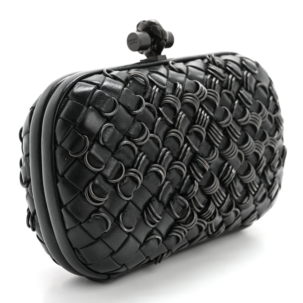 Nappa Intrecciato Knot Clutch Black