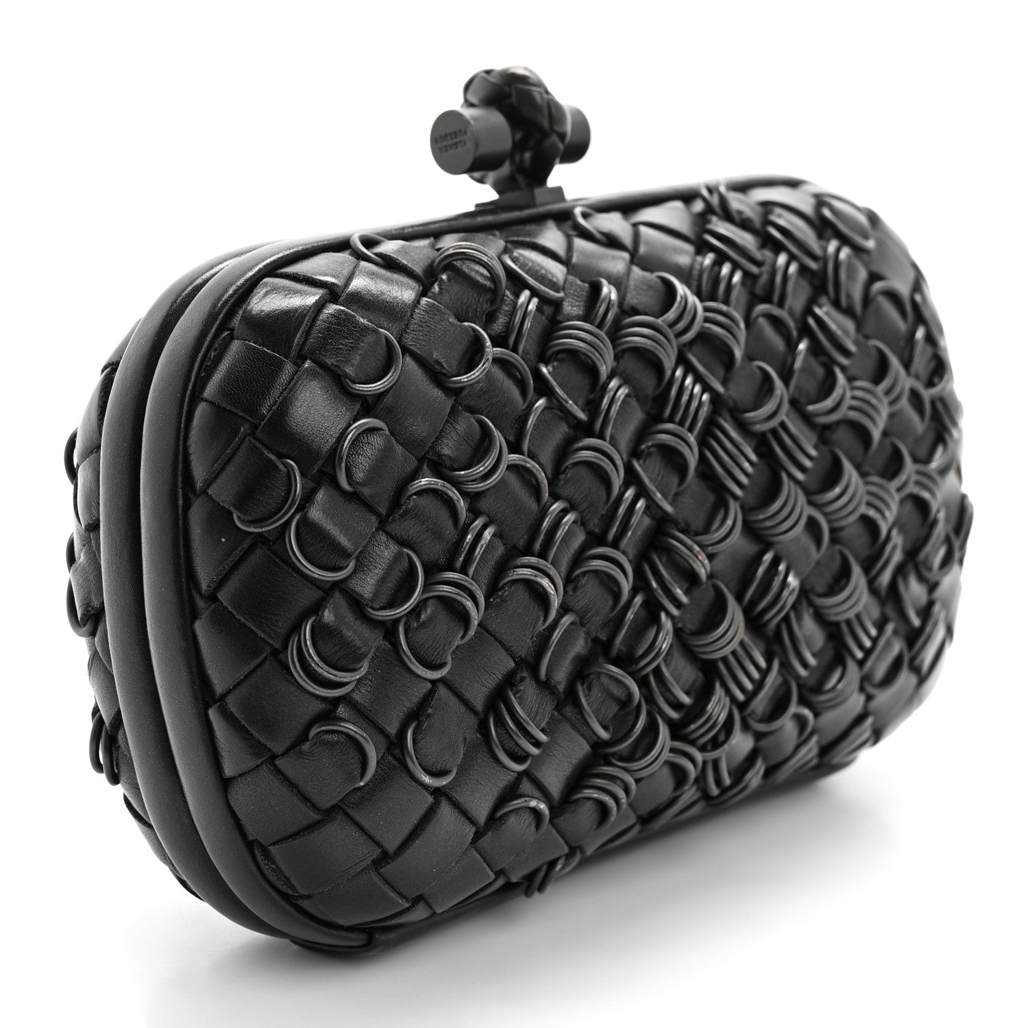 Nappa Intrecciato Knot Clutch Black