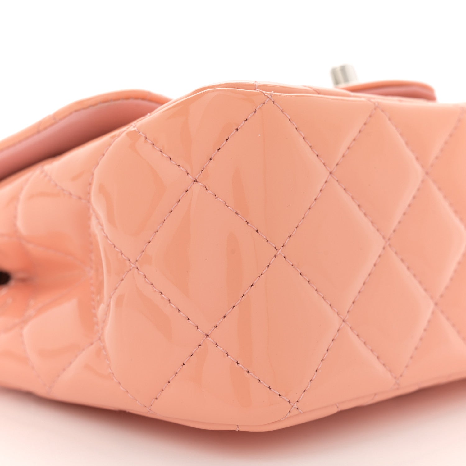 Patent Quilted Mini Square Flap Pink